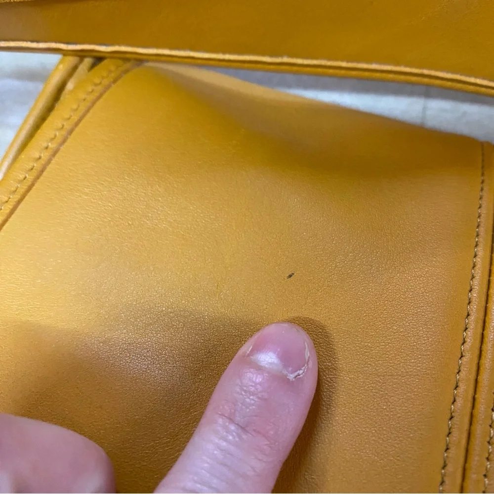 COACH Rare Vintage Ergo Flap Shoulder Bag Golden Yellow - Picture 4 of 9